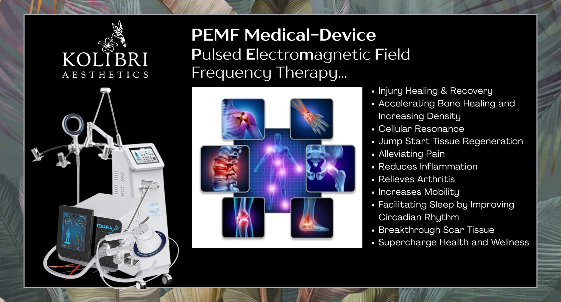 Kolibri PEMF Medical-Device Pulsed Electromagnetic Field Frequency Therapy benefits